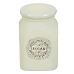 Casa si Gradina - Bucatarie si vesela - Ustensile bucatarie - Rasnite si dozatoare condimente - Recipient zahar sticla, home sweet home, capac inel silicon, culoare ecru, capacitate 0.9l - Infinity.ro