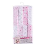 Casa si Gradina - Textile si covoare - Textile baie - Prosoape - Set prosopele bebe baby cute, model stele si inimi, roz/alb, dimensiuni 25 x 25cm, 8 bucati - Infinity.ro