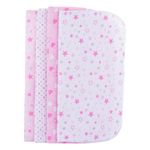 Casa si Gradina - Textile si covoare - Textile baie - Prosoape - Set prosopele bebe baby cute, model stele si inimi, roz/alb, dimensiuni 25 x 25cm, 8 bucati - Infinity.ro