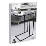 Casa si Gradina - Mobilier - Mese si birouri - Mese bucatarie si dining - Masa auxiliara sticla si metal, 40x 30x 59 cm, negru - Infinity.ro