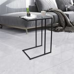 Casa si Gradina - Mobilier - Mese si birouri - Mese bucatarie si dining - Masa auxiliara sticla si metal, 40x 30x 59 cm, negru - Infinity.ro