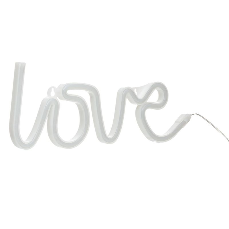 Casa si Gradina - Corpuri si surse de iluminat - Veioze si lampi - Lampi de veghe - Lampa led neon, love, culoare fucsia, dimensiune 35.5 x 13 cm, cu usb - Infinity.ro