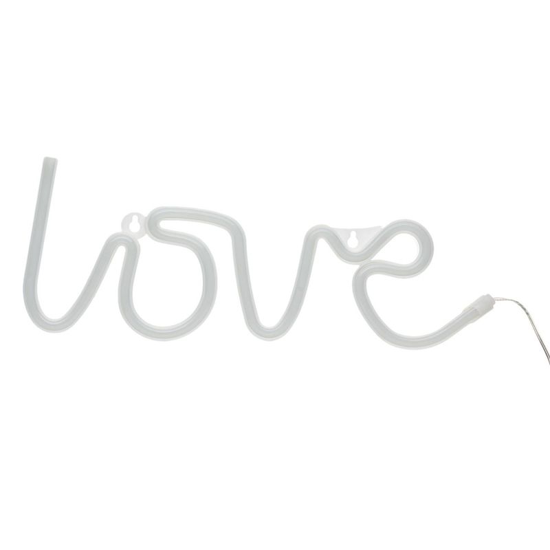 Casa si Gradina - Corpuri si surse de iluminat - Veioze si lampi - Lampi de veghe - Lampa led neon, love, culoare fucsia, dimensiune 35.5 x 13 cm, cu usb - Infinity.ro