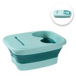 Jucarii, Copii si Bebe - Igiena si ingrijire - Baia bebelusului - Cadite bebe si accesorii baie - Cadita pliabila baie picioare, plastic, suport telefon, verde marin, dimensiuni 39 x 32 x 17cm - Infinity.ro