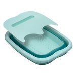 Jucarii, Copii si Bebe - Igiena si ingrijire - Baia bebelusului - Cadite bebe si accesorii baie - Cadita pliabila baie picioare, plastic, suport telefon, verde marin, dimensiuni 39 x 32 x 17cm - Infinity.ro