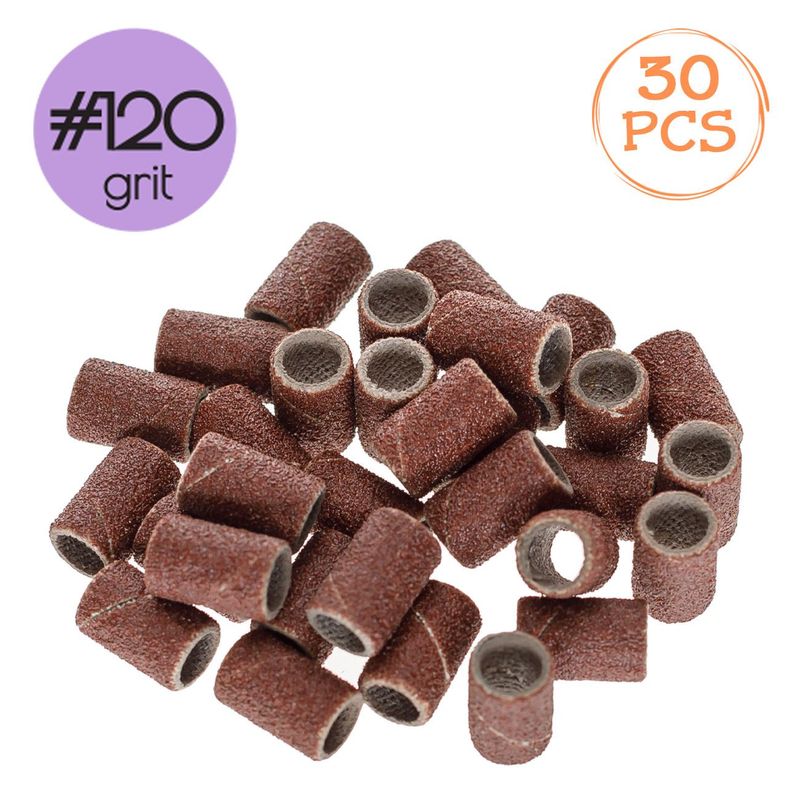 Ingrijire personala si Cosmetice - Aparate & accesorii ingrijire personala - Aparate cosmetice - Aparate pentru manichiura-pedichiura - Inele abrazive acrygel, #120 grit, set 30 bucati - Infinity.ro