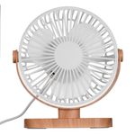 Electronice si Electrocasnice - Climatizare si sisteme de incalzire - Aparate racire aer - Ventilatoare - Ventilator birou usb, albrus, baza efect lemn, alb, 3 viteze, 16cm - Infinity.ro