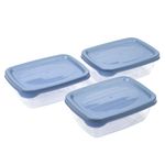 Casa si Gradina - Bucatarie si vesela - Organizare si depozitare bucatarie - Cutii alimentare - Set recipiente alimente, model bleu, capacitate 600 ml, 3 bucati - Infinity.ro
