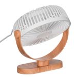 Electronice si Electrocasnice - Climatizare si sisteme de incalzire - Aparate racire aer - Ventilatoare - Ventilator birou usb, albrus, baza efect lemn, alb, 3 viteze, 16cm - Infinity.ro