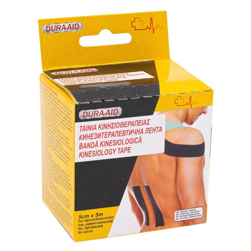 Carti si Birotica - Birotica - Accesorii de birou - Benzi adezive - Banda kinesiologica, dura-aid, 5cm x 5m, culoare negru - Infinity.ro