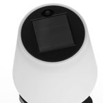 Casa si Gradina - Corpuri si surse de iluminat - Iluminat exterior - Lampi solare - Lampa solara de masa, 12 x 23 cm, abajur alb, baza neagra, plastic - Infinity.ro