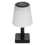 Casa si Gradina - Corpuri si surse de iluminat - Iluminat exterior - Lampi solare - Lampa solara de masa, 12 x 23 cm, abajur alb, baza neagra, plastic - Infinity.ro