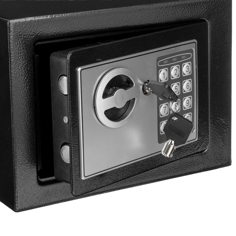 Casa si Gradina - Constructii - Depozitare, transport si protectie - Seifuri si casete de valori - Seif electronic starks, 17 x 17 x 23 cm, inchidere cu chei, metal, negru - Infinity.ro