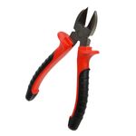 Casa si Gradina - Constructii - Scule de mana si unelte - Clesti si patenti - Cleste metalic, model cu tais lateral, manere pvc, 15 cm, negru/rosu - Infinity.ro