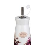 Casa si Gradina - Bucatarie si vesela - Ustensile bucatarie - Oliviere - Recipient ceramic ulei, floral, alb/mov, capacitate 240ml - Infinity.ro