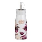 Casa si Gradina - Bucatarie si vesela - Ustensile bucatarie - Oliviere - Recipient ceramic ulei, floral, alb/mov, capacitate 240ml - Infinity.ro