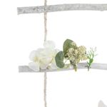 Casa si Gradina - Decoratiuni - Obiecte decorative - Accesorii decorative - Decoratiune suspendabila, scara lemn, flori albe si fluturi, 57 x 5 x 30cm - Infinity.ro