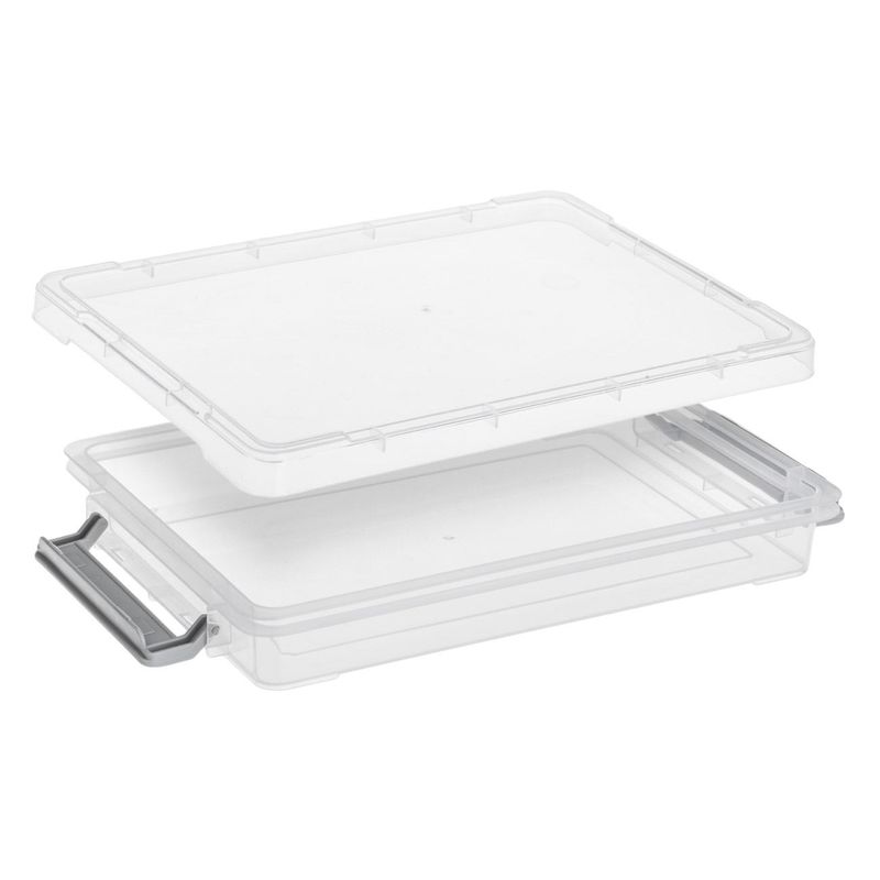 Casa si Gradina - Mobilier - Organizare si depozitare - Cutii depozitare - Set cutiide organizare, 2 nivele, transparent, plastic, dimensiuni 25.4 x 17.5 x 3cm, 2 bucati - Infinity.ro