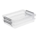 Casa si Gradina - Mobilier - Organizare si depozitare - Cutii depozitare - Set cutiide organizare, 2 nivele, transparent, plastic, dimensiuni 25.4 x 17.5 x 3cm, 2 bucati - Infinity.ro