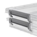 Casa si Gradina - Mobilier - Organizare si depozitare - Cutii depozitare - Set cutiide organizare, 2 nivele, transparent, plastic, dimensiuni 25.4 x 17.5 x 3cm, 2 bucati - Infinity.ro