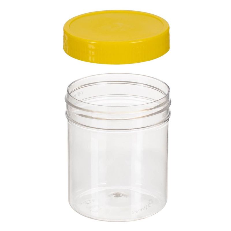 Casa si Gradina - Bucatarie si vesela - Organizare si depozitare bucatarie - Borcane si capace - Recipient plastic, rotund, capac galben, capacitate 0.4l - Infinity.ro