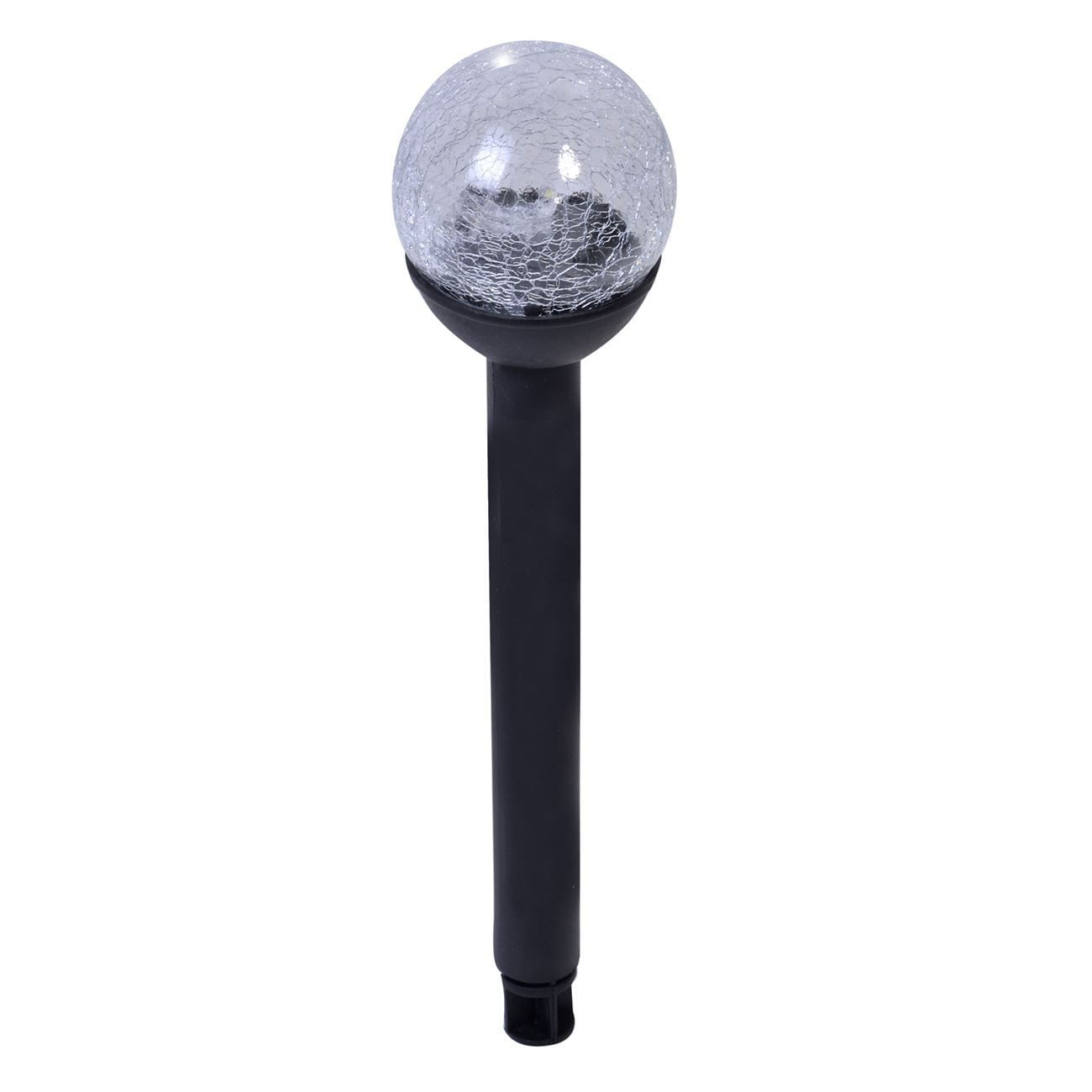 Lampa solara gradina, glob, led, neagra, 23.5 cm, cu ţaruş