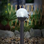 Casa si Gradina - Corpuri si surse de iluminat - Iluminat exterior - Lampi solare - Lampa solara gradina, glob, led, neagra, 23.5 cm, cu ţaruş - Infinity.ro