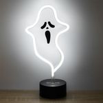 Casa si Gradina - Corpuri si surse de iluminat - Veioze si lampi - Lampi de veghe - Lampa led neon, model fantoma, alb, 13.5 x 8.5 x 28cm, fara baterii incluse - Infinity.ro