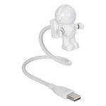 Casa si Gradina - Corpuri si surse de iluminat - Veioze si lampi - Lampi de veghe - Lampa de veghe usb, space, 2 led-uri, figurina astronaut, cablu flexibil 30cm, alb - Infinity.ro