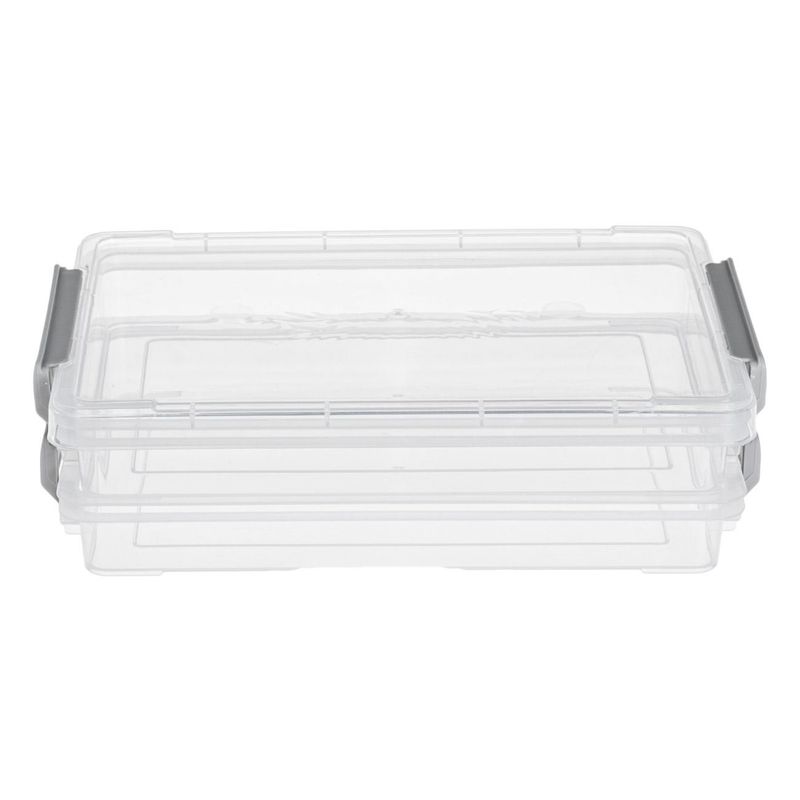 Casa si Gradina - Mobilier - Organizare si depozitare - Cutii depozitare - Set cutiide organizare, 2 nivele, transparent, plastic, dimensiuni 25.4 x 17.5 x 3cm, 2 bucati - Infinity.ro