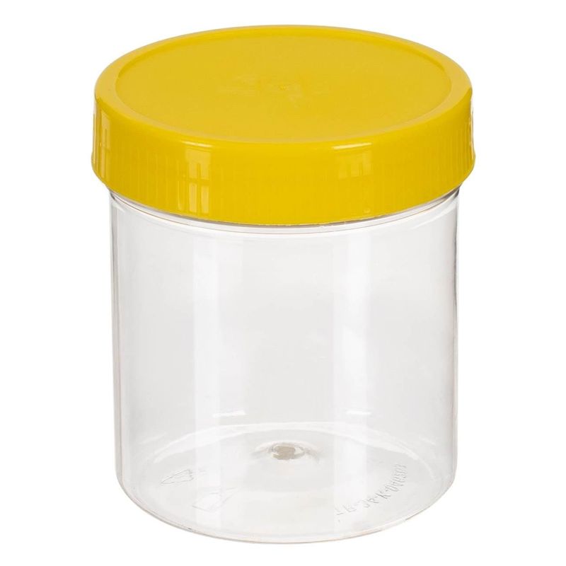 Casa si Gradina - Bucatarie si vesela - Organizare si depozitare bucatarie - Borcane si capace - Recipient plastic, rotund, capac galben, capacitate 0.4l - Infinity.ro