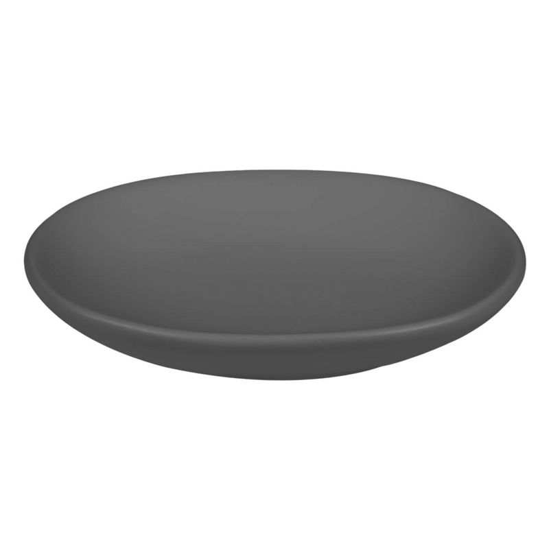 Casa si Gradina - Sanitare - Suporturi si accesorii baie - Suporturi baie - Suport sapun ceramic, oval, gri, dimensiuni 12.5 x 9.5 x 2cm - Infinity.ro