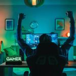 Casa si Gradina - Corpuri si surse de iluminat - Veioze si lampi - Lampi de veghe - Lampa gaming, gamer, iluminare led, verde, 18.5 x 3 x 10cm - Infinity.ro