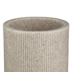 Casa si Gradina - Sanitare - Suporturi si accesorii baie - Suporturi baie - Suport periute de dinti, rotund, polyresin, dungi reliefate, bej, diametru 7.5 xinaltime 10.5 cm, capacitate 0,29 l - Infinity.ro