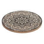 Casa si Gradina - Bucatarie si vesela - Accesorii bar - Suporturi bauturi - Suport pahare lemn mandala, rotund, diametru 11cm - Infinity.ro