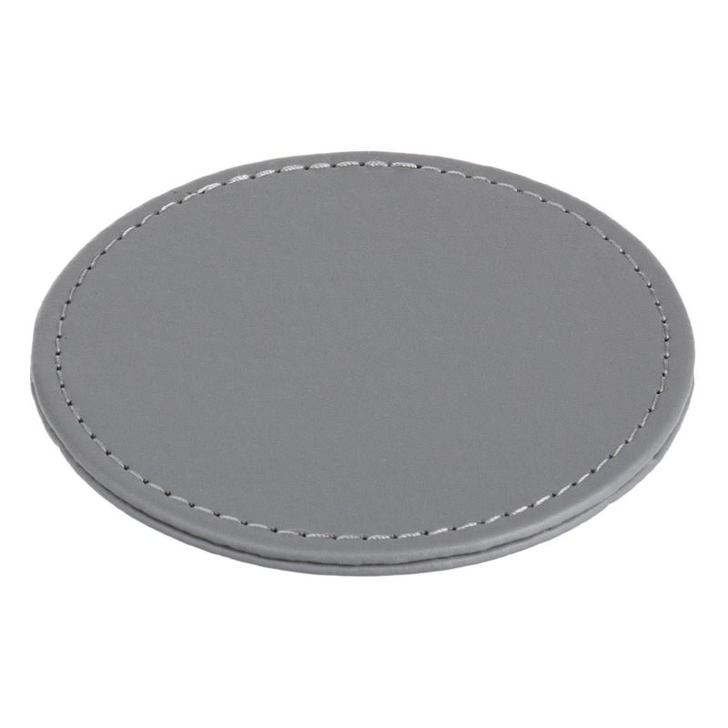 Casa si Gradina - Bucatarie si vesela - Accesorii bar - Suporturi bauturi - Set suporturi pahare, 10cm, gri, textura piele artificiala, 4 bucati - Infinity.ro