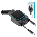 Laptop, Telefoane si Tablete - Telefoane mobile si accesorii - Accesorii Telefoane - Incarcatoare telefoane - Incarcator Auto PowerMax 4 in 1-Incarcare Rapida 96W pentru Pana la 3 Dispozitive Simultan,Transmitator FM - Infinity.ro