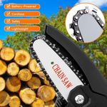 Casa si Gradina - Constructii - Scule electrice si accesorii - Fierastraie electrice - Mini Fierastrau Electric Fara Fir, cu Lant si Lama de 4", 2 Acumulatori de 24V 4500mAh, 550W, si Trusa, Negru - Infinity.ro