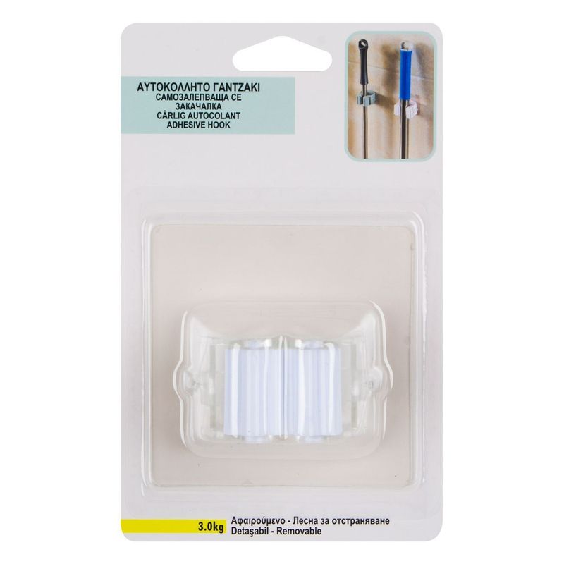 Casa si Gradina - Sanitare - Suporturi si accesorii baie - Suporturi baie - Carlig autocolant, transparent, greutate maxima 3kg, dimensiune 8 x 8cm, plastic - Infinity.ro