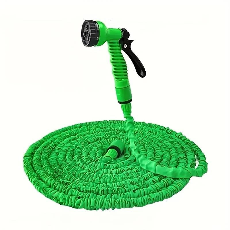 Casa si Gradina - Gradinarit si plante - Instalatii si accesorii pentru irigatii - Furtunuri de gradina si accesorii - Furtun extensibil de gradina, pana la 45m lungime, cu pistol cu 7 tipuri de jet, cu conectori, verde - Infinity.ro