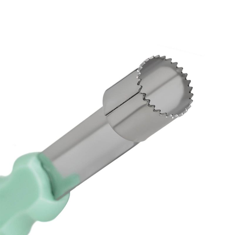 Casa si Gradina - Bucatarie si vesela - Ustensile bucatarie - Razatori si curatatoare - Decojitor legume, metalic, 18.5 cm, maner plastic verde - Infinity.ro