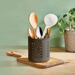 Casa si Gradina - Bucatarie si vesela - Organizare si depozitare bucatarie - Scurgator vase - Suport uscator tacamuri, model rotund, plastic, culoare alb sau gri, dimensiuni 11.5 x 13cm - Infinity.ro