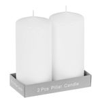 Casa si Gradina - Decoratiuni - Aromaterapie si lumanari - Lumanari si candele - Set lumanari decorative, model pilar, culoare alb, dimensiune 7 x 14cm, 2 bucati - Infinity.ro