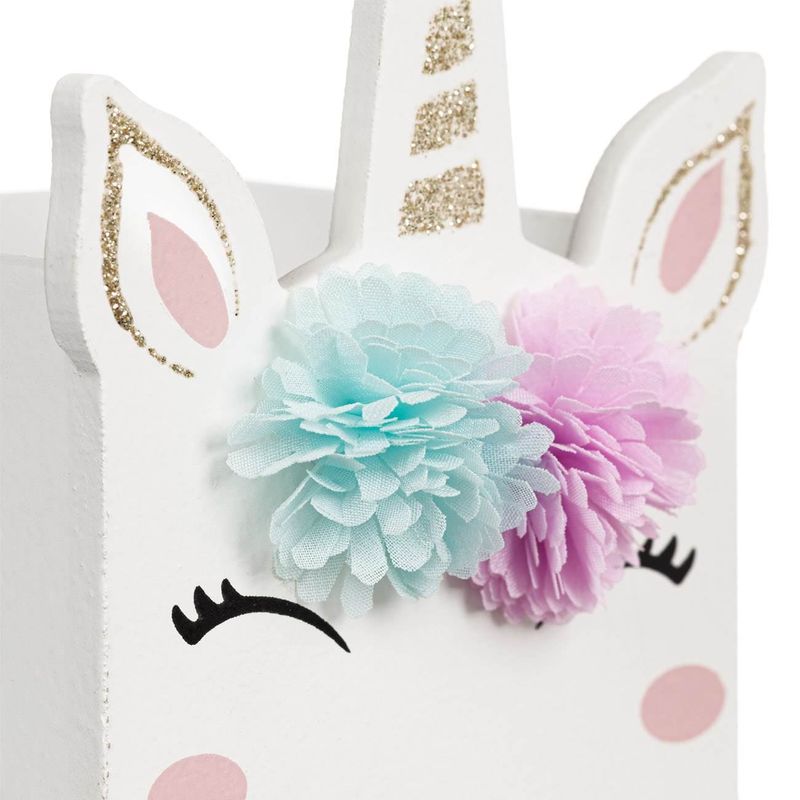 Casa si Gradina - Mobilier - Organizare si depozitare - Cutii depozitare - Cutie decorativa lemn unicorn, alb, 10x 10x 14cm - Infinity.ro
