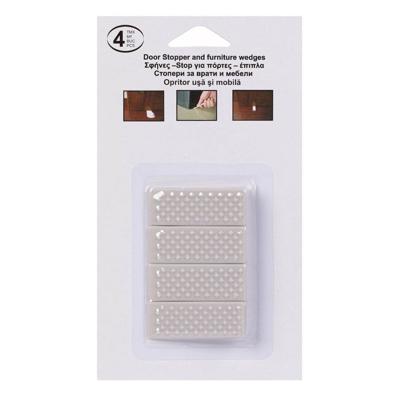 Casa si Gradina - Constructii - Usi interior, exterior si garaj - Accesorii usi - Opritor usa si mobila, abs, off white, set 4 bucati - Infinity.ro