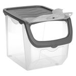 Casa si Gradina/Bucatarie si vesela/Organizare si depozitare bucatarie/Cutii alimentare - Recipient de depozitare, model stivuibil, capac transparent cu aerisire, capacitate 12l, plastic, transparent/antracit - Infinity.ro