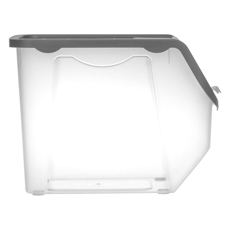 Casa si Gradina/Bucatarie si vesela/Organizare si depozitare bucatarie/Cutii alimentare - Recipient de depozitare, model stivuibil, capac transparent cu aerisire, capacitate 12l, plastic, transparent/antracit - Infinity.ro