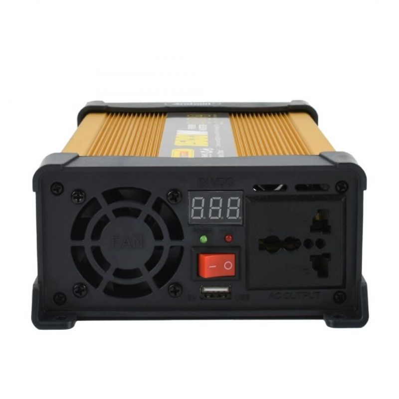 Auto si Moto - Reparatii si depanare - Invertoare auto - Invertor de tensiune auto Andowl KS1500, 1500W, 12V, 220V, 26 x 11 x 6.5cm, auriu - Infinity.ro