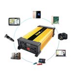 Auto si Moto - Reparatii si depanare - Invertoare auto - Invertor de tensiune auto Andowl KS1500, 1500W, 12V, 220V, 26 x 11 x 6.5cm, auriu - Infinity.ro
