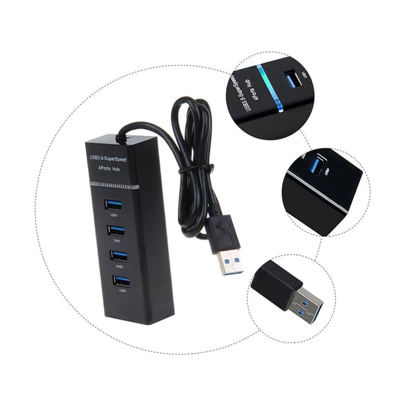 PC, gaming si accesorii - Retelistica - Hub-uri - Hub USB cu 4 porturi USB 3.0 viteza transfer de pana la 5Gbps, White - Infinity.ro